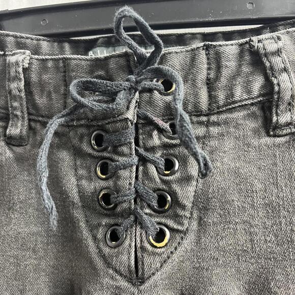 4th and Bleeker for Billabong 2013 black lace up low rise skinny jeans Size 28 - Picture 2 of 9